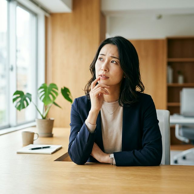 疑問に思っている女性